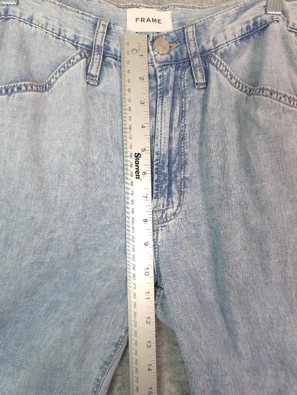 Frame Le Baggy Palazzo Denim Jeans In Aries - Picture 9 of 10